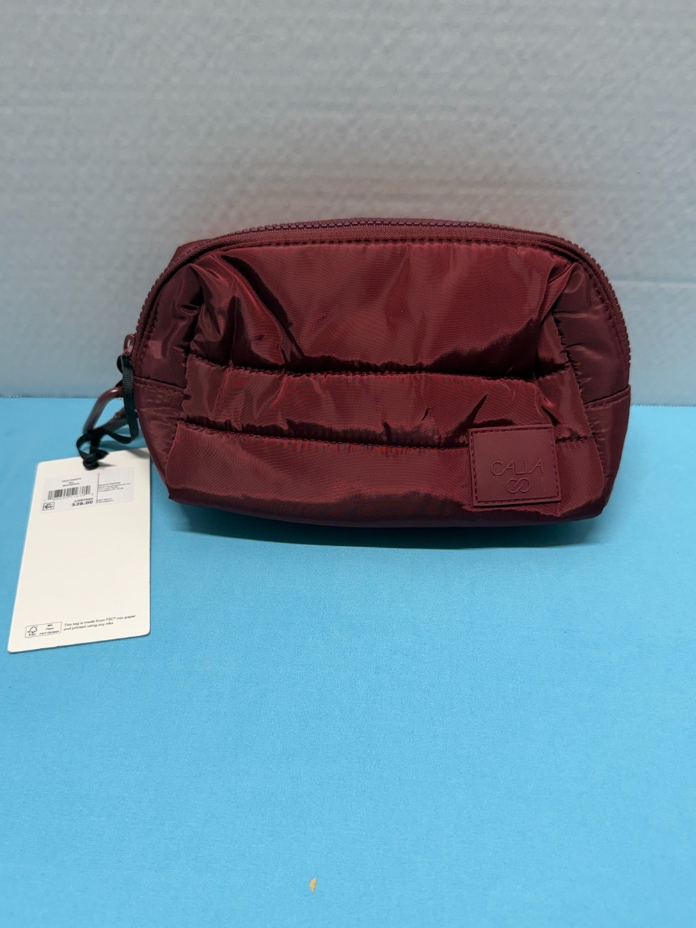 Cala Go Quilted Toiletry Bag - Burgundy